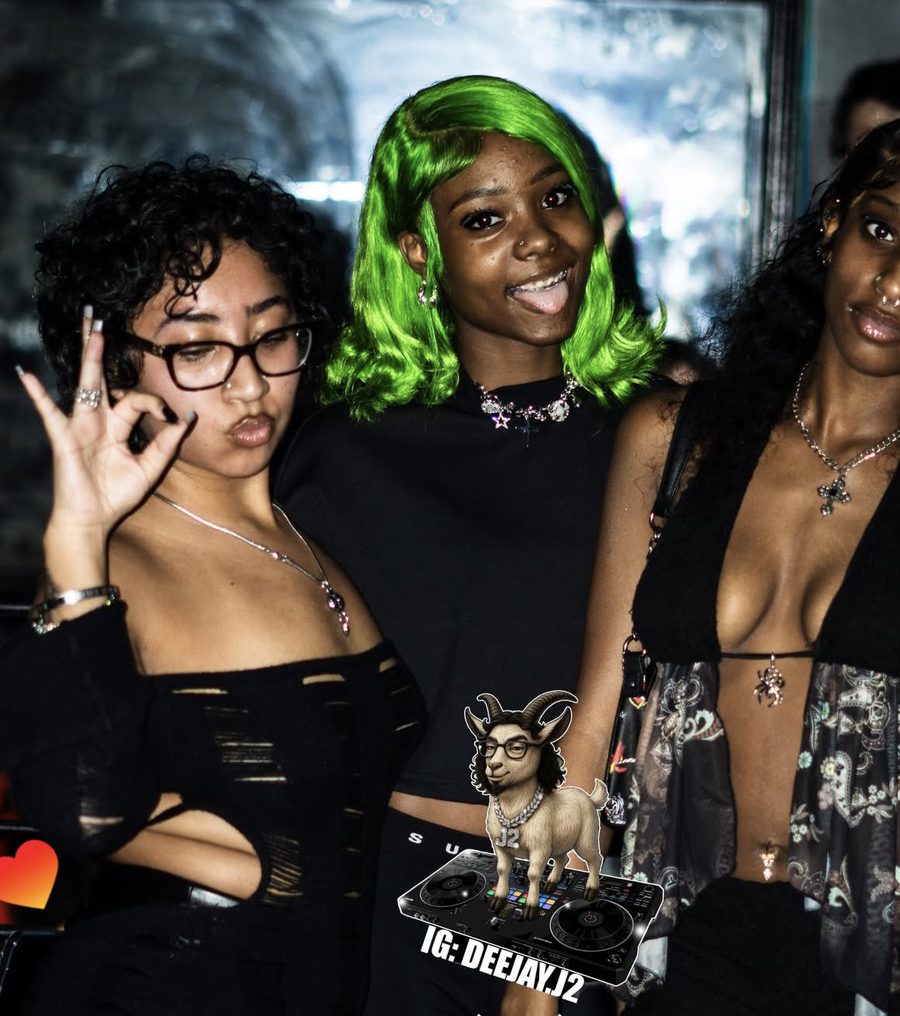 Three guests posing at Lexa Lounge